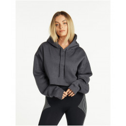 Pursue Fitness Oversized Crop Hoodie Charcoal